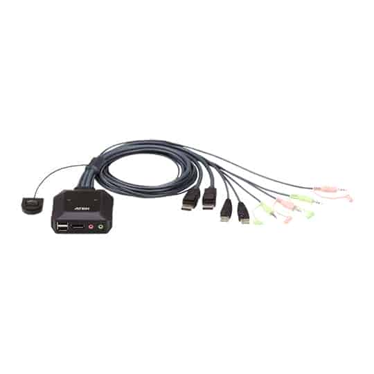 ATEN 2-Port USB DisplayPort KVM Switch with Remote Port Selector